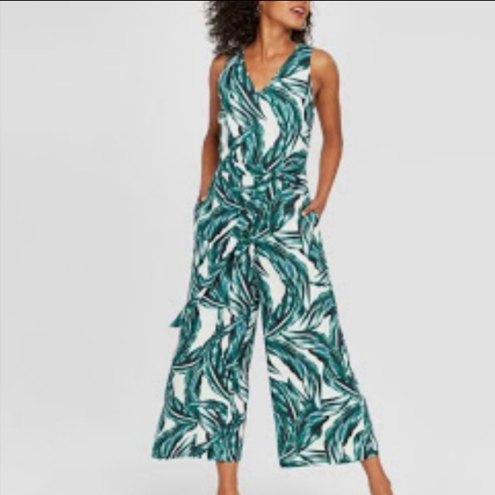 Who What Wear Linen XL Leaves Jumper with Pockets